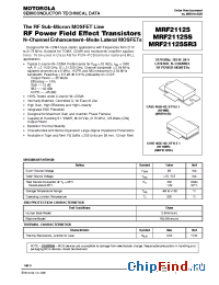 Datasheet MRF21125SR3 manufacturer Motorola