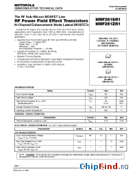 Datasheet MRF281SR1 manufacturer Motorola