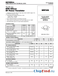 Datasheet MRF326 manufacturer Motorola