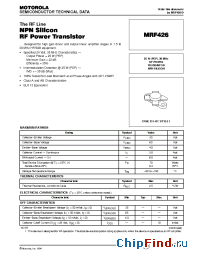 Datasheet MRF426 manufacturer Motorola