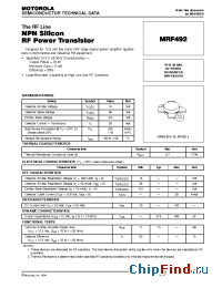 Datasheet MRF492 manufacturer Motorola