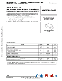 Datasheet MRF6522-70R3 manufacturer Motorola