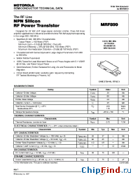 Datasheet MRF899 производства Motorola