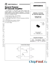Datasheet MRFIC0916T1 manufacturer Motorola