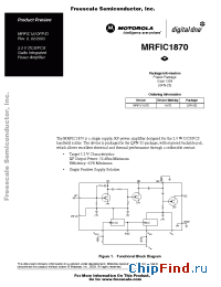 Datasheet MRFIC1870PP manufacturer Motorola