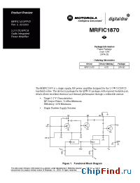 Datasheet MRFIC1870R2 manufacturer Motorola