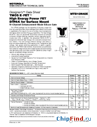 Datasheet MTB10N40E manufacturer Motorola
