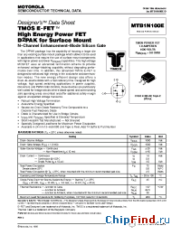 Datasheet MTB1N100E manufacturer Motorola