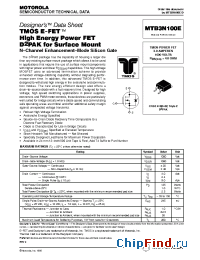 Datasheet MTB3N100E manufacturer Motorola