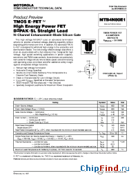 Datasheet MTB4N80E1 manufacturer Motorola