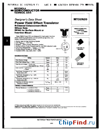 Datasheet MTD2N20 manufacturer Motorola