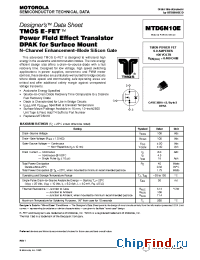 Datasheet MTD6N10E manufacturer Motorola