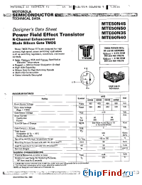 Datasheet MTE50N45 manufacturer Motorola