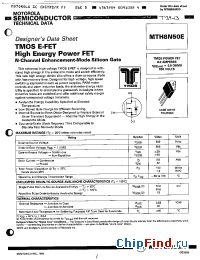 Datasheet MTH8N50E manufacturer Motorola