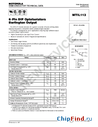 Datasheet MTIL113 manufacturer Motorola