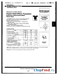 Datasheet MTM15N40E manufacturer Motorola