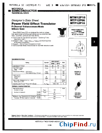 Datasheet MTP12P06 manufacturer Motorola