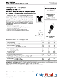 Datasheet MTP20N20 manufacturer Motorola