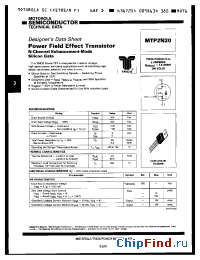 Datasheet MTP2N20 manufacturer Motorola