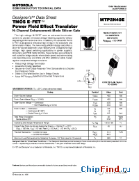 Datasheet MTP2N40E manufacturer Motorola