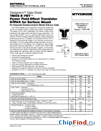 Datasheet MTV20N50E manufacturer Motorola