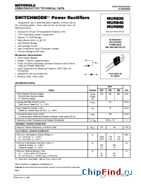 Datasheet MUR840 manufacturer Motorola