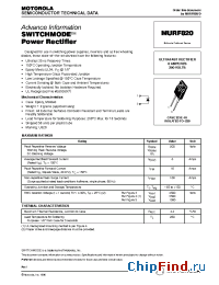 Datasheet MURF820 manufacturer Motorola