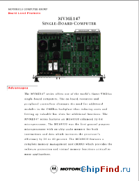 Datasheet MVME147-010 manufacturer Motorola