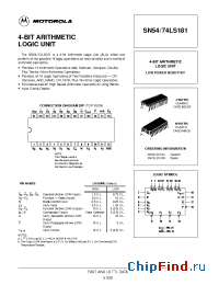 Datasheet SN54LS181 manufacturer Motorola