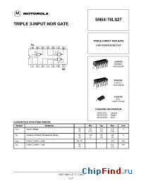 Datasheet SN54LS27 manufacturer Motorola