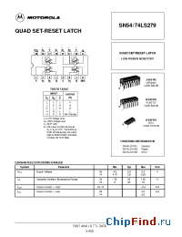 Datasheet SN54LS279J manufacturer Motorola