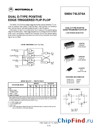 Datasheet SN54LS74 manufacturer Motorola