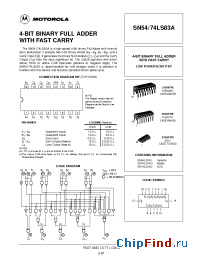 Datasheet SN54LS83A manufacturer Motorola