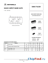 Datasheet SN74LS01N manufacturer Motorola