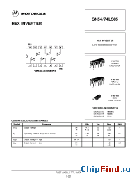 Datasheet SN74LS05D manufacturer Motorola