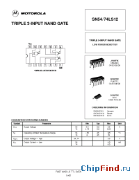 Datasheet SN74LS12D manufacturer Motorola