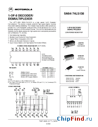 Datasheet SN74LS138D manufacturer Motorola