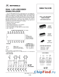 Datasheet SN74LS139D manufacturer Motorola