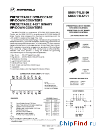 Datasheet SN74LS191D manufacturer Motorola