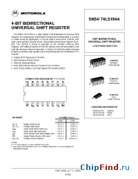 Datasheet SN74LS194N manufacturer Motorola