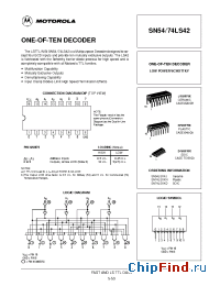 Datasheet SN74LS42N manufacturer Motorola