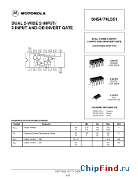 Datasheet SN74LS51D manufacturer Motorola