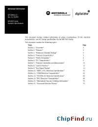 Datasheet XPC855TCZP50D4R2 manufacturer Motorola