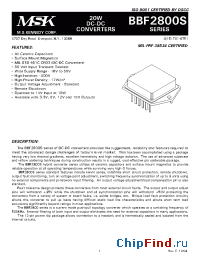 Datasheet BBF2815 manufacturer M.S. Kennedy