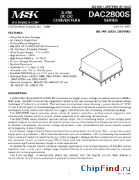 Datasheet DAC2815S производства M.S. Kennedy
