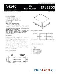 Datasheet EFJ2803E manufacturer M.S. Kennedy