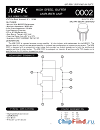 Datasheet MSK0002H manufacturer M.S. Kennedy