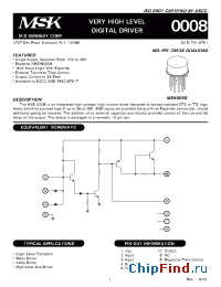 Datasheet MSK0008 manufacturer M.S. Kennedy