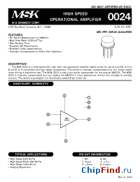 Datasheet MSK0024H manufacturer M.S. Kennedy