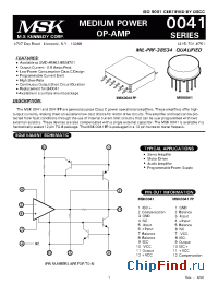 Datasheet MSK0041B manufacturer M.S. Kennedy